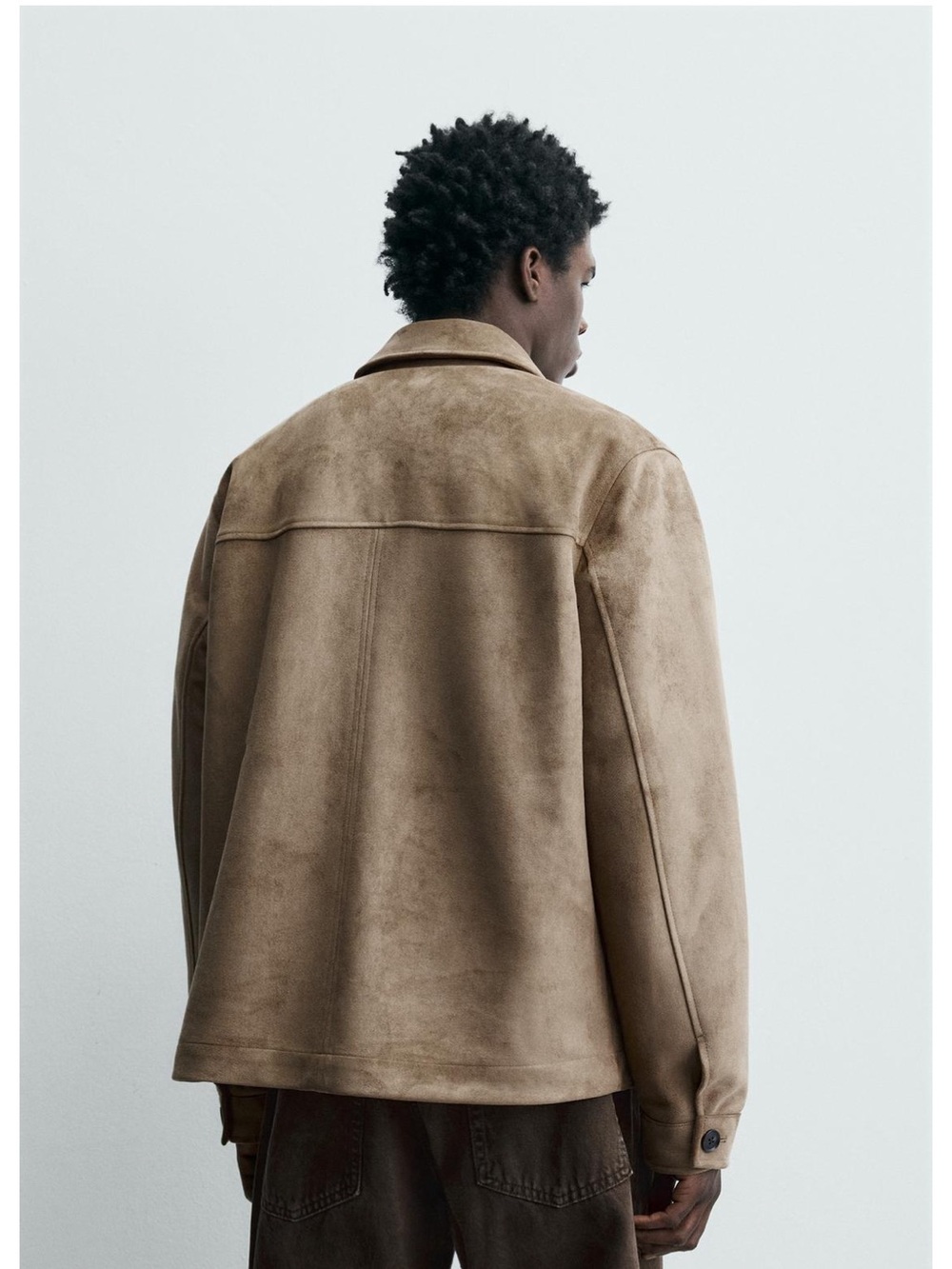 Zara Men's Suede-Look Brown Jacket